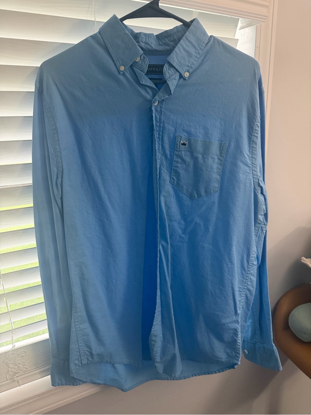 crown & ivy Sky Blue Button-Down Dress Shirt
